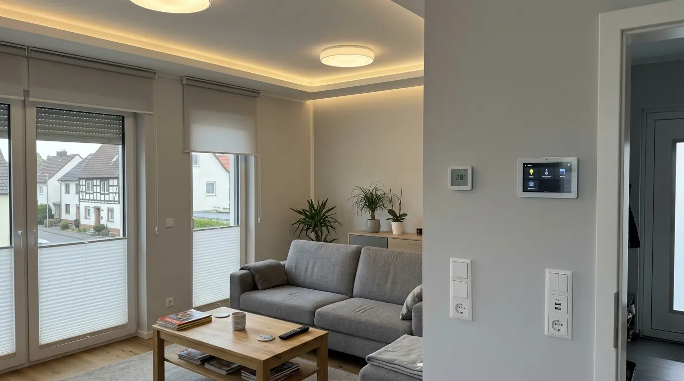 Smart-Home-Technik im Detail in einem Wohngebäude in Berlin