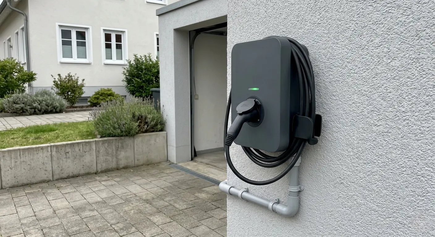 Installierte Wallbox zum Laden eines Elektroautos in Berlin